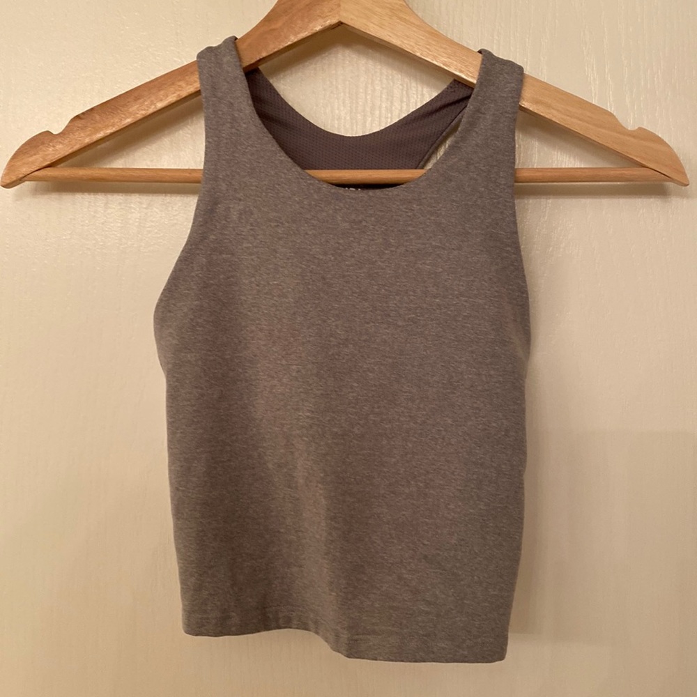 Athleta gray cropped tank, size medium 8-10